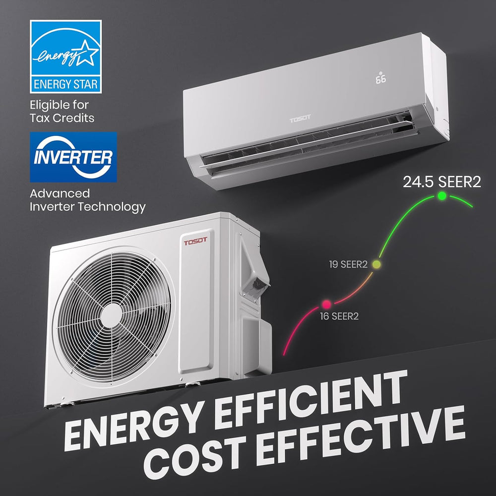 Tosot Aoraki Mini-Split Air Conditioner Heat Pump WiFi 24,000 BTU 24.5 SEER2 ERV Compatible New