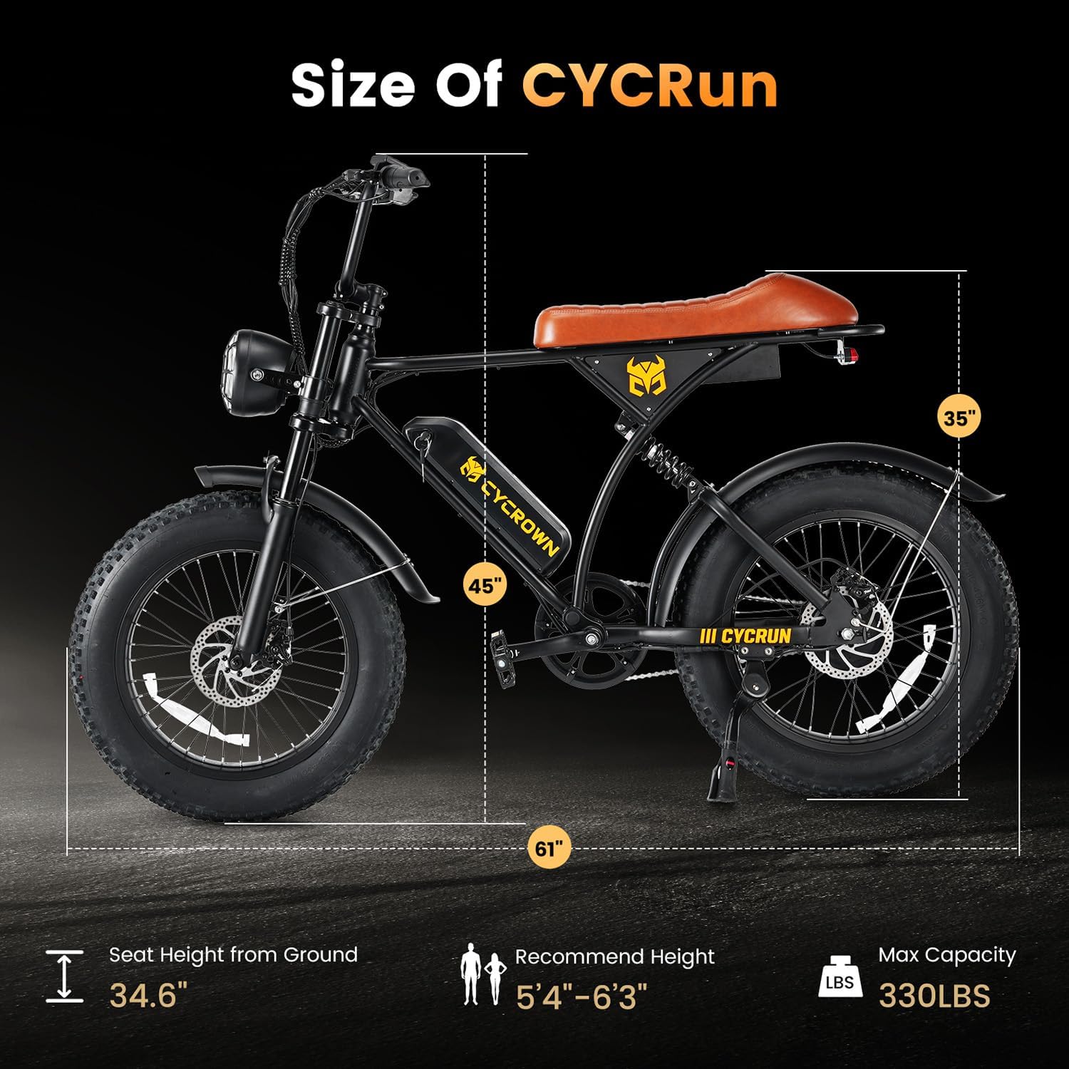 Cycrown CycRun Vintage Moped Electric Bike 750W 374Wh
