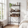 71” High Freestanding Laptop Desk with Open Shelves for Living Room Bedroom Study-Brown - Gallery View 1 of 10