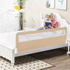 71 Inch Extra Long Swing Down Bed Guardrail with Safety Straps-Beige - Gallery View 1 of 10