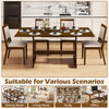 71-inch farmhouse dining table with rubber wood legs, seating 6-8, ideal for dining rooms and family gatherings.