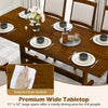 Spacious 71-inch walnut farmhouse dining table for 6-8, featuring an easy-to-clean surface and rubber wood legs.