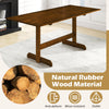 Farmhouse dining table with walnut finish, made from natural rubber wood, seating 6-8 for family gatherings.