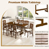 71-inch farmhouse dining table with walnut finish, seating 6-8, featuring rubber wood legs and reinforced support for.