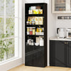 71 Inch Freestanding Bookshelf with 6 Shelves and 2-Door Cabinet-Black - Gallery View 1 of 11