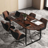 Oval executive table in rustic brown with a spacious 71" x 35.5" surface, perfect for collaborative office environments.