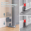 Movable lower bracket prevents baseboard damage on the 71" retractable baby and dog gate for secure installation.