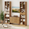 Freestanding bookcase with 10 open cubes and a large drawer in natural finish, enhancing modern decor in any room.