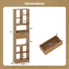 71-inch tall freestanding bookcase with 10 open cubes and a large drawer for organized storage in natural finish.