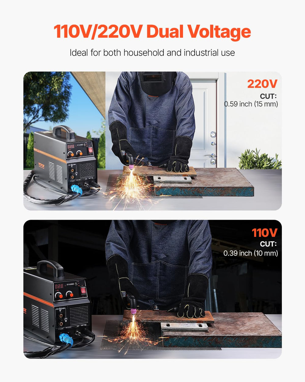 Vevor Plasma Cutter 3 in 1 Welder Machine TIG/MMA Combo 110/220V New