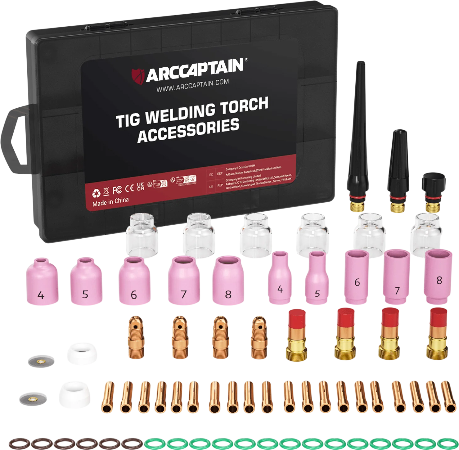 Arccaptain TIG Welding Torch Parts 71 Pieces for TIG200/TIG200P New