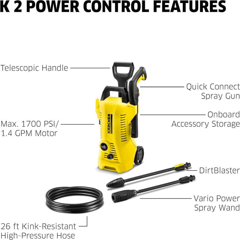Karcher K2 Power Control Pressure Washer 1700 PSI 1.4 GPM 120V Car & Home Kit New