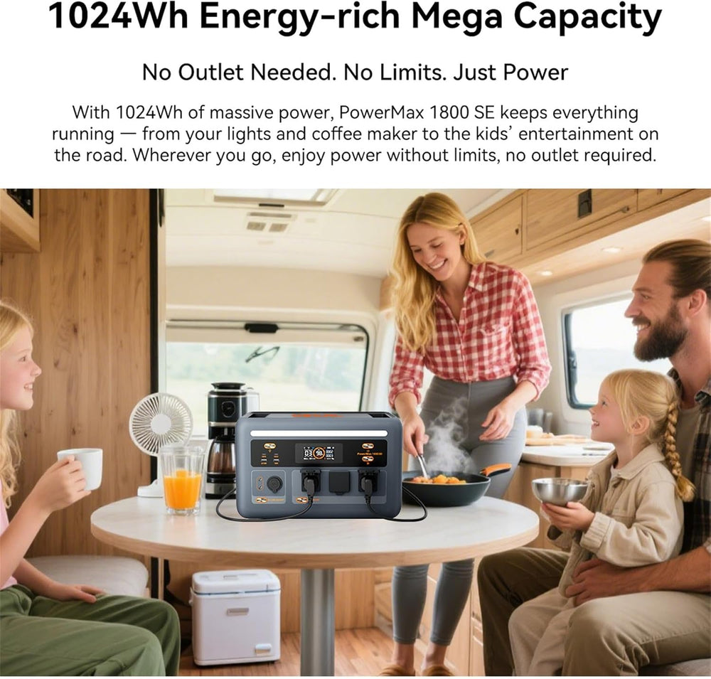 Oscal PowerMax 1800 SE Solar Generator 1800W 1024Wh Pure Sine Wave New