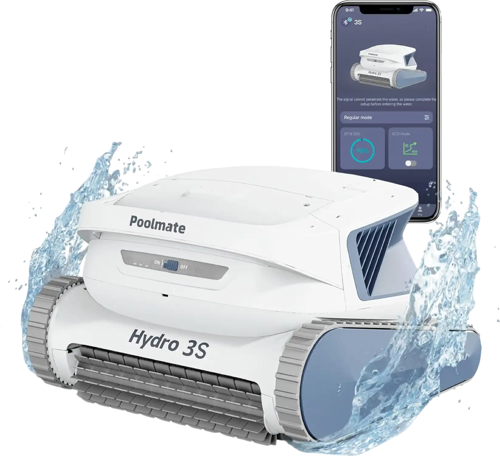 Chasing Poolmate Hydro 3S Robotic Pool Cleaner Cordless 1,614 sq. ft. 5070 GPH HydroCurve S Path New