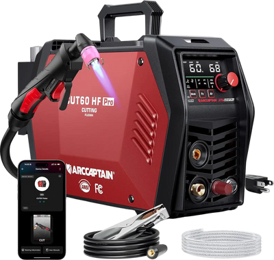 Arccaptain CUT60 Pro Plasma Cutter 60A Pilot Arc Dual Voltage 120/240V App Control New