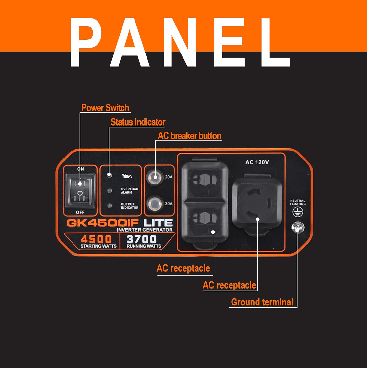 Genkins GK4500IF-LITE 3700W/4500W Generator Gas