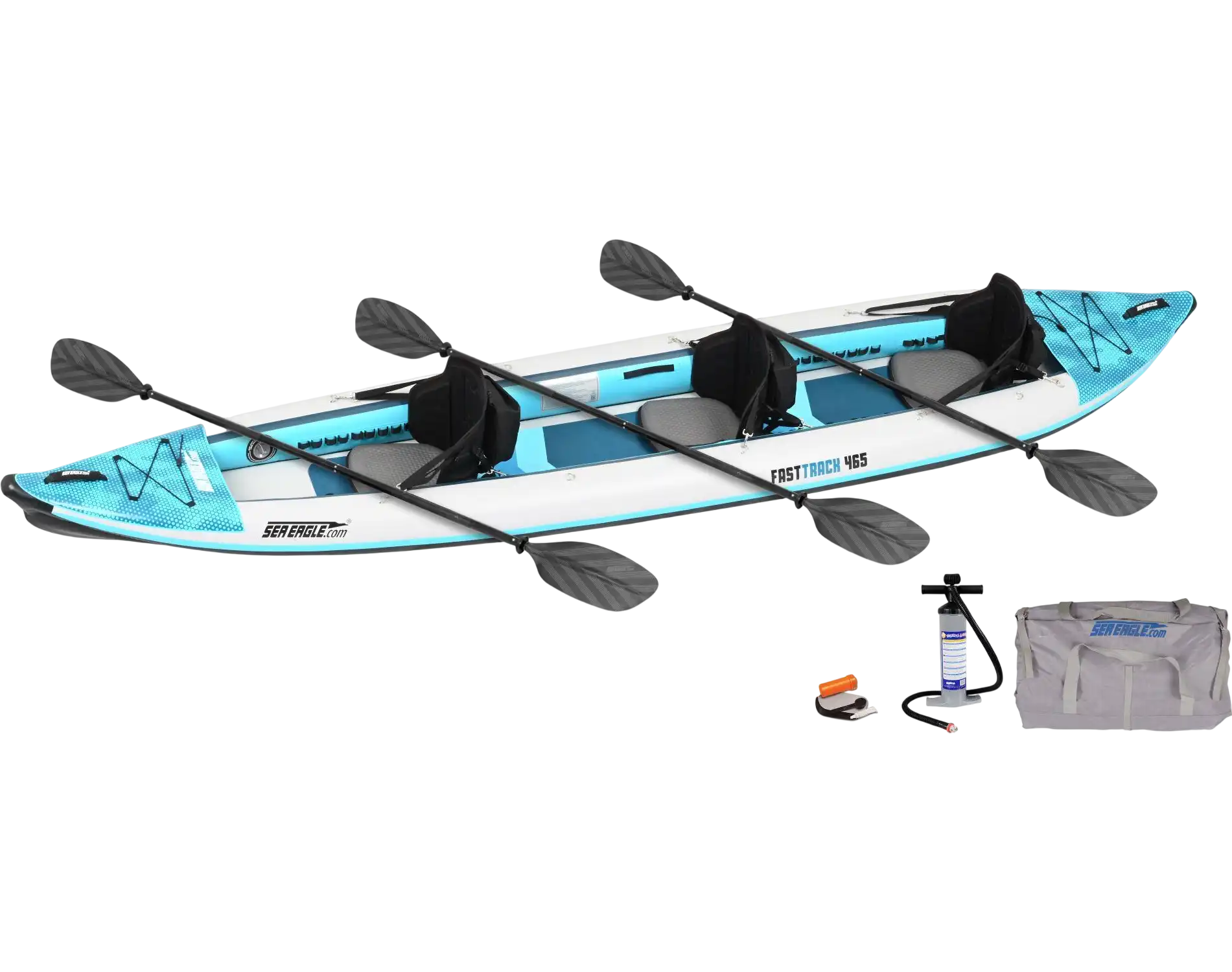 Sea Eagle 465FTK_P 465ft FastTrack V-Bottom Inflatable Kayak Pro 3 Person Package New