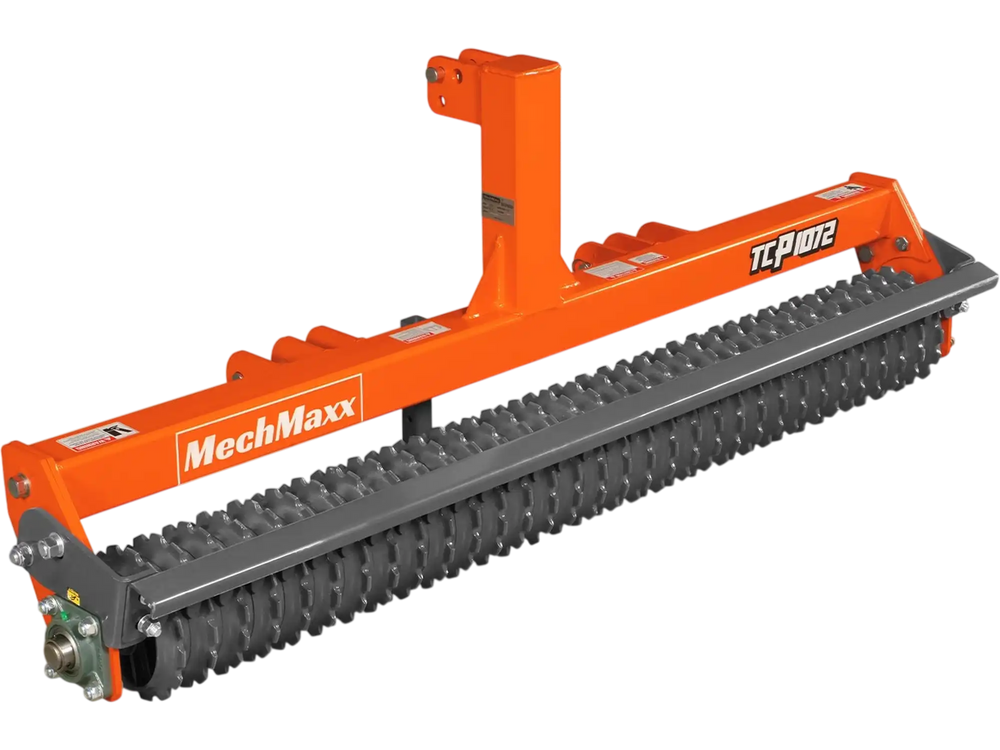 72" Cultipacker with 32 Ductile Iron Wheels,  Scraper Bar Included,  Category 1 and 2,  3 Point Hitch Tractor Attachment,  TCP1072