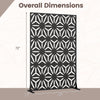 Freestanding 72"H x 48"W black fence panel with hollow-carved design, ideal for privacy in patios or backyards.