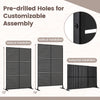 Freestanding 72"H x 48"W black decorative divider screen with customizable pre-drilled holes for vertical or horizontal.