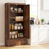 72 Inch Tall Kitchen Pantry Cabinet Farmhouse Wooden Cupboard with 2 Doors-Rustic Brown - Gallery View 1 of 10