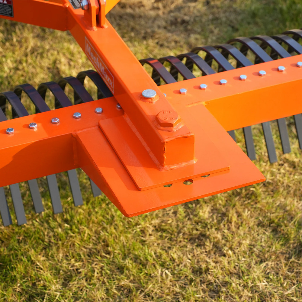 84" Landscape Rake with Bolt-On Wheels & 42 Tines 3 Point Hitch Tractor Attachment,  LR84W