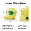 735W air blower pump fan with a 14.5-inch outlet diameter, designed for inflatable bounce houses and easy transport.