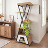 Multi-level cat tree with elevated perch, large condo, and green cushions for indoor cats, providing cozy play space.