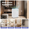 74-pint dehumidifier with LED display and humidity indicator, ideal for large rooms like basements and bedrooms.
