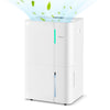 74-pint dehumidifier featuring a 1.2-gallon tank with visible water level, perfect for efficient moisture control in.