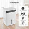 74 pints dehumidifier dimensions with CSA and DOE certification, featuring a large water tank and smart touch control.