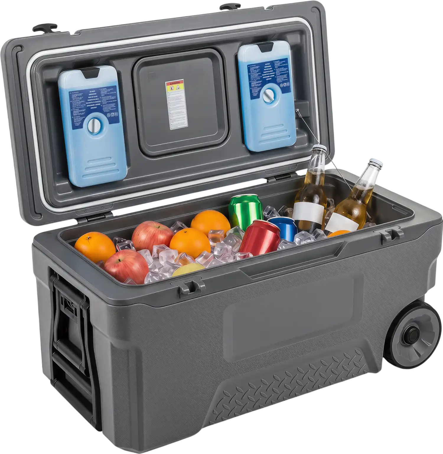 Costway 74 Qt Portable Rolling Cooler w/ Fish Ruler Outdoor 27016799 New