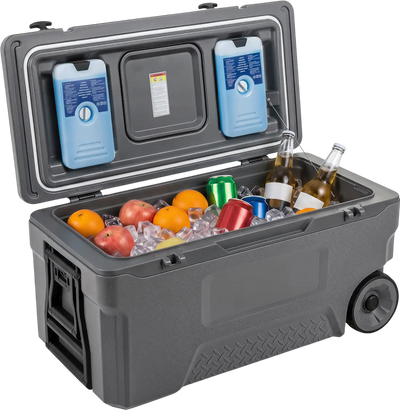 Costway 74 Qt Portable Rolling Cooler w/ Fish Ruler Outdoor 27016799 New