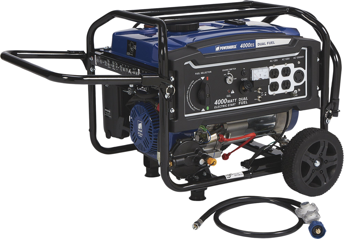 Powerhorse 750134 Dual Fuel Generator Low THD 3240W/4000W Electric Sta