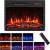 Electric fireplace insert with 7 flame colors, remote control, and 750/1500W heating for cozy home ambiance.