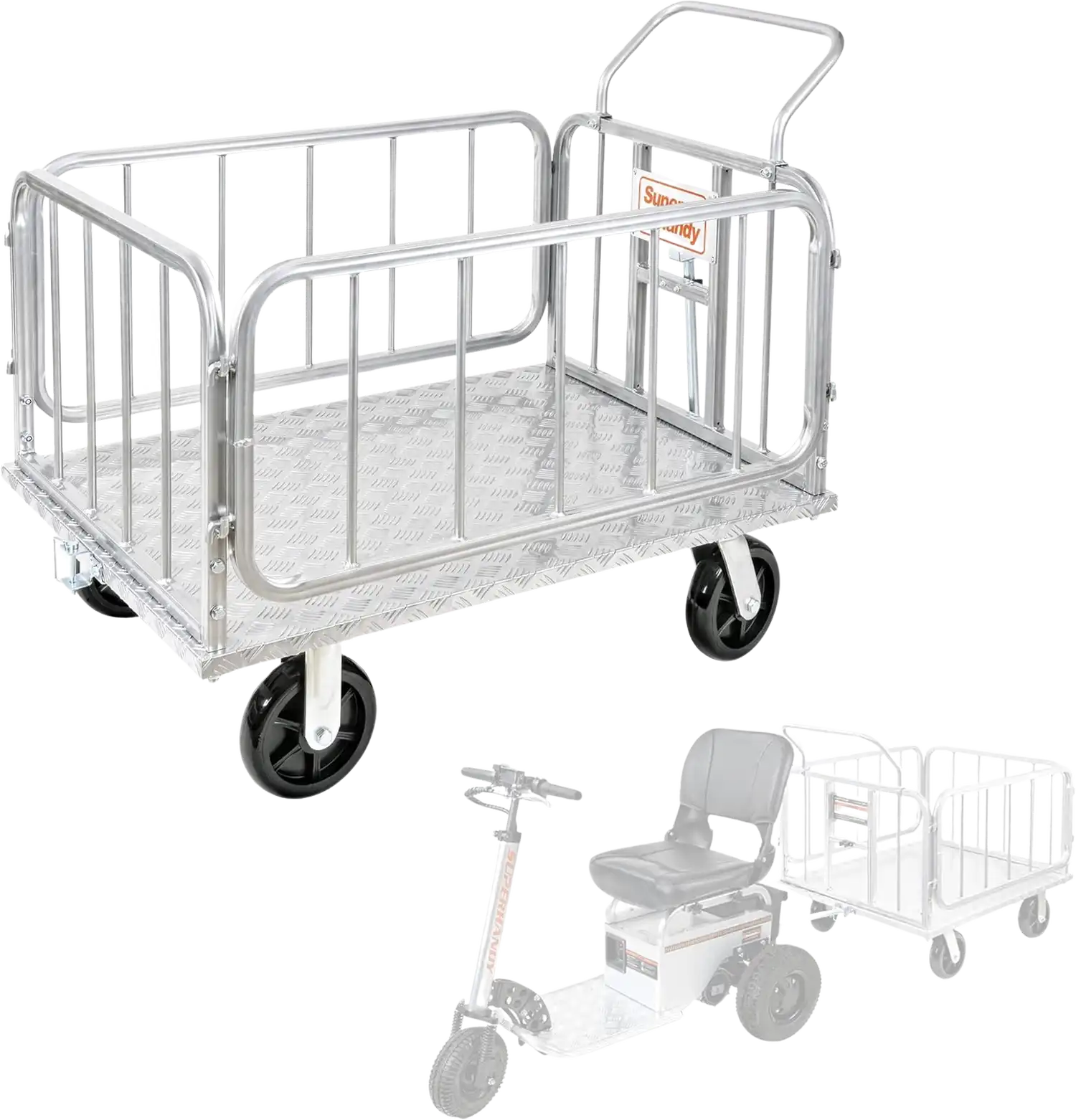 Super Handy GUO099 Cargo Trailer Utility Cart 1200 lbs Capacity with Hitch 8