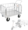 Super Handy GUO099 Cargo Trailer Utility Cart 1200 lbs Capacity with Hitch 8" Casters Compatible with Electric Tugger New