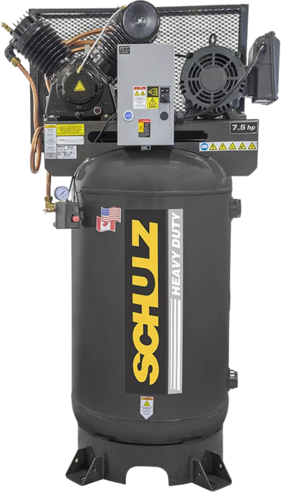 Schulz V-Series Air Compressor 7.5 HP 80 gal. 2-Stage 230V 1-Phase Vertical 7580VV30X-1 New