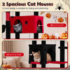 Spacious cat houses with dual entries, featuring a 20"x11"x11" and a 16"x11"x11.5" design for indoor cats to relax.