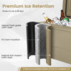 75 quart khaki portable hard cooler with ice retention, wheels, and dual latches for secure transport and convenience.