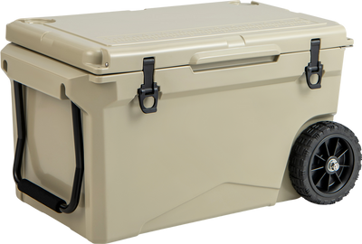Costway Portable Cooler Rotomolded Ice Chest 75 Quart with Handles and Wheels New