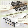 Folding bed with heavy-duty metal frame and slat support, ideal for small spaces and easy storage.