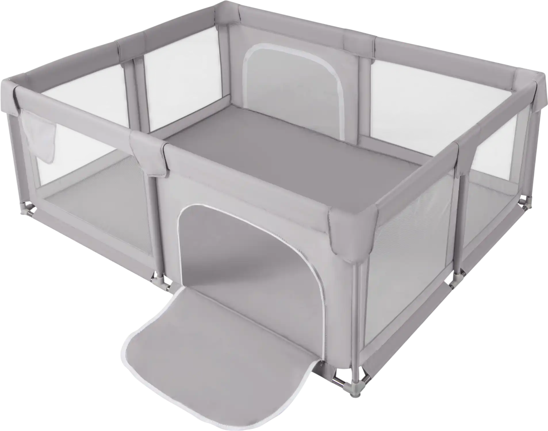 Costway Large Baby Playpen Breathable Mesh Zipper Doors 75