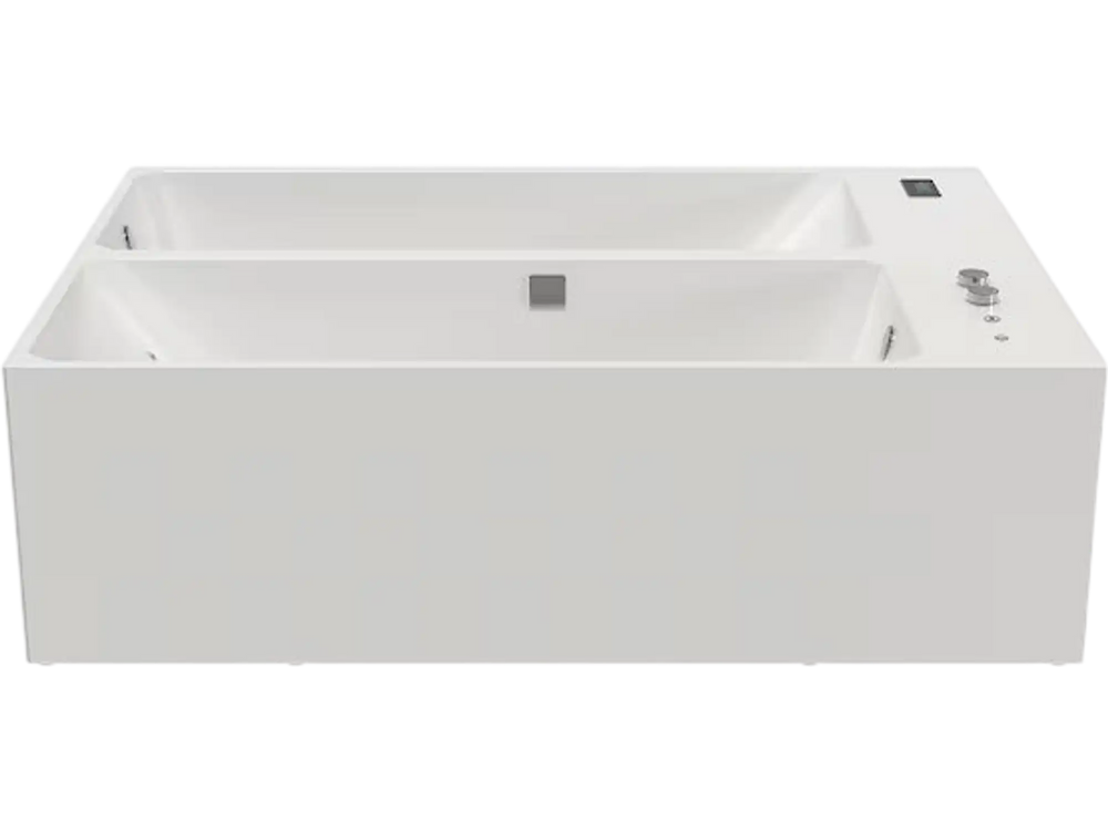Empava Cold bath 55.12-in x 78.74-in White Acrylic Rectangle Alcove Whirlpool Tub with Drain ( Reversible Drain )