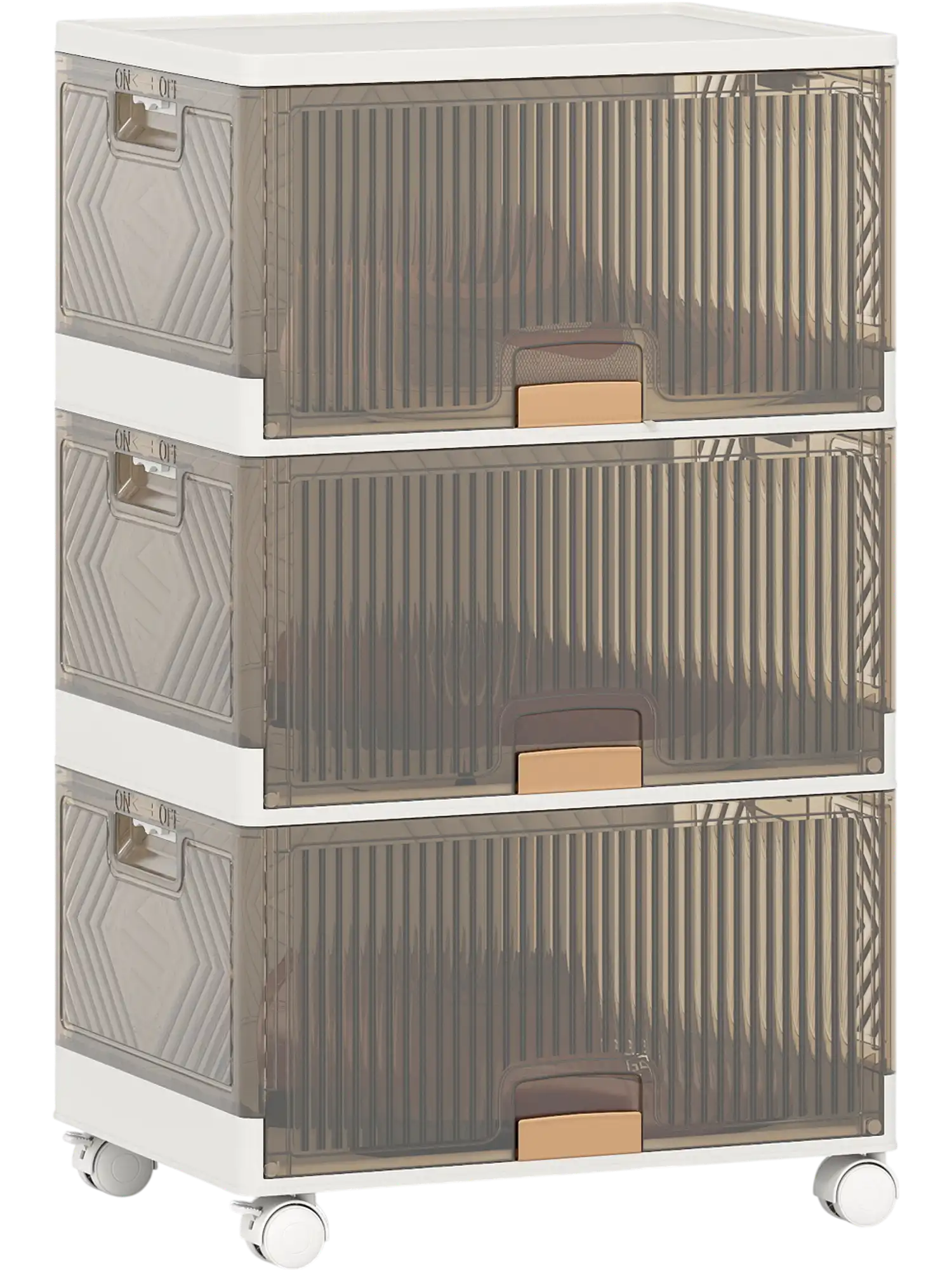 Costway Stackable Storage Bin Shoe Cabinet with Detachable Wheels 80176300 New