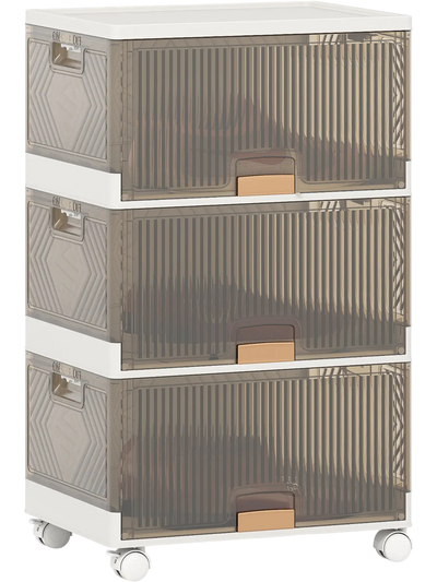 Costway Stackable Storage Bin Shoe Cabinet with Detachable Wheels 80176300 New