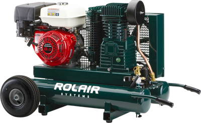 Rolair 7722HK28 Air Compressor Wheelbarrow 9 gal. Gas 9 HP Honda GX270 Engine Two-Stage Pump Manufacturer RFB
