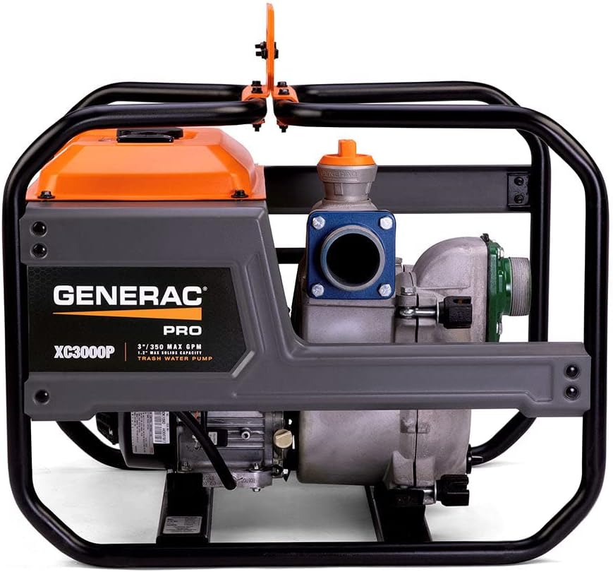 Generac 7725 Trash Pump 3" 350 GPM with 265cc G-Force Engine XC3000P New