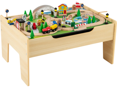 Costway 78-Pc Wooden Train Set Activity Railway Playset Kids 18M+ 453869721 New
