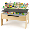 Wooden train set activity table with double-sided board, 78 pieces, and storage space for kids aged 18M+ for creative.